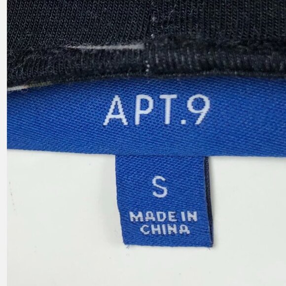 APT.9 Womens Dress Sz Small V-Neck Short Sleeves Flower A-Line Flowy Black Pink - Picture 9 of 11